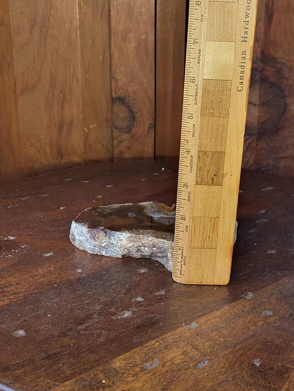 Polished Agate Geode Slice - Amber Brown Glow - Picture 6 of 12